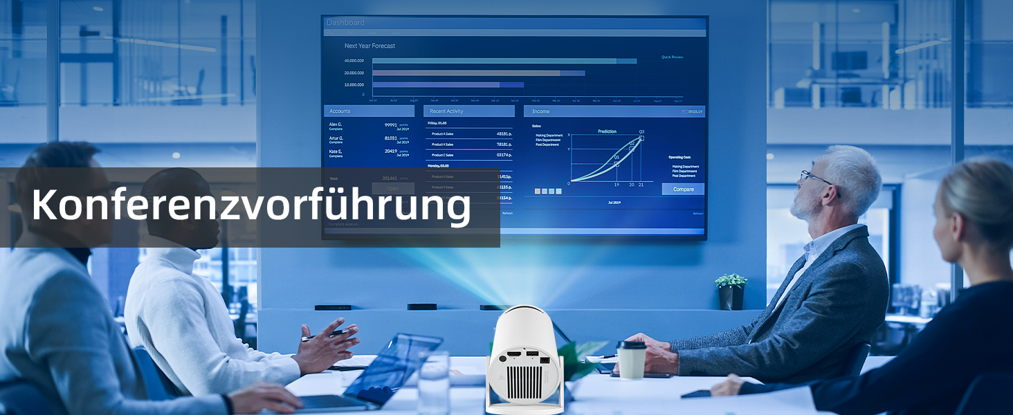 Портативний міні проєктор 4K з Wi-Fi 2.4/5G, Android 11, Full HD 1080P, HDMI, динамік (HY300Pro+)