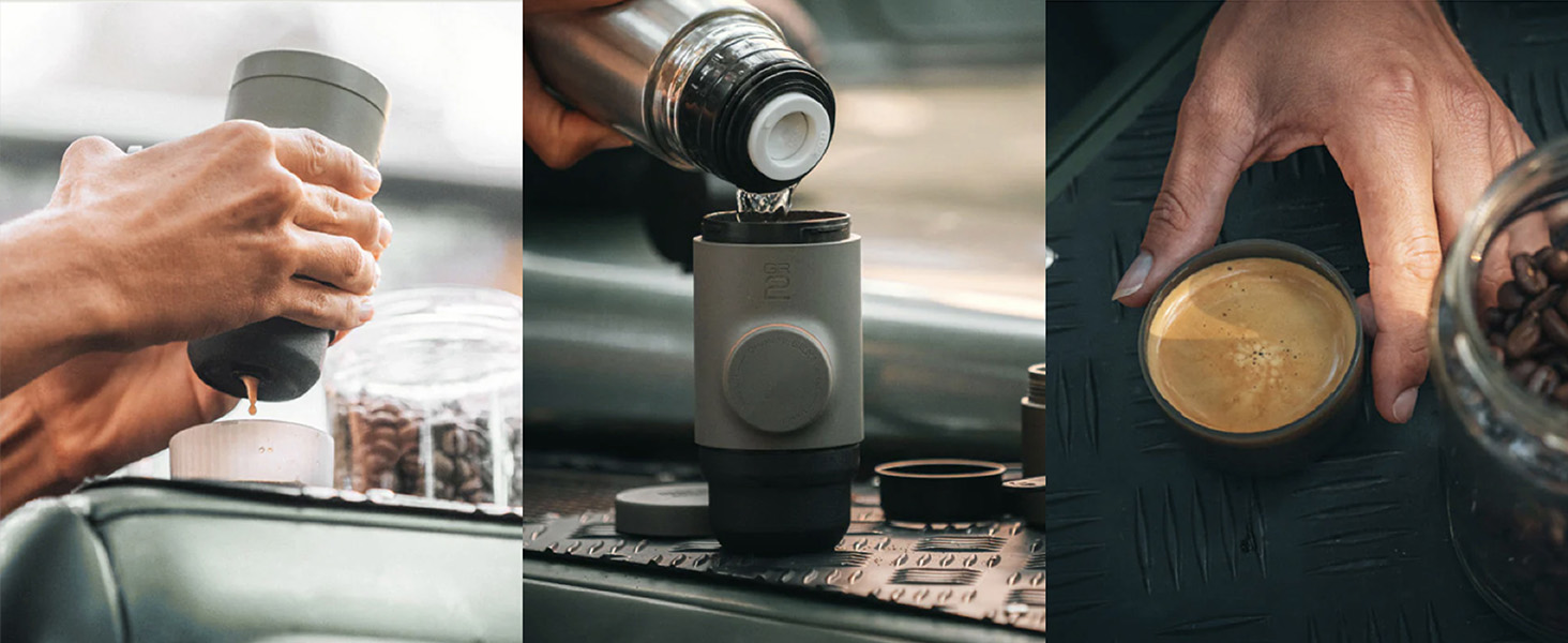 WACACO Minipresso GR2 - портативна кавомашина для кемпінгу (сіро-оливковий)