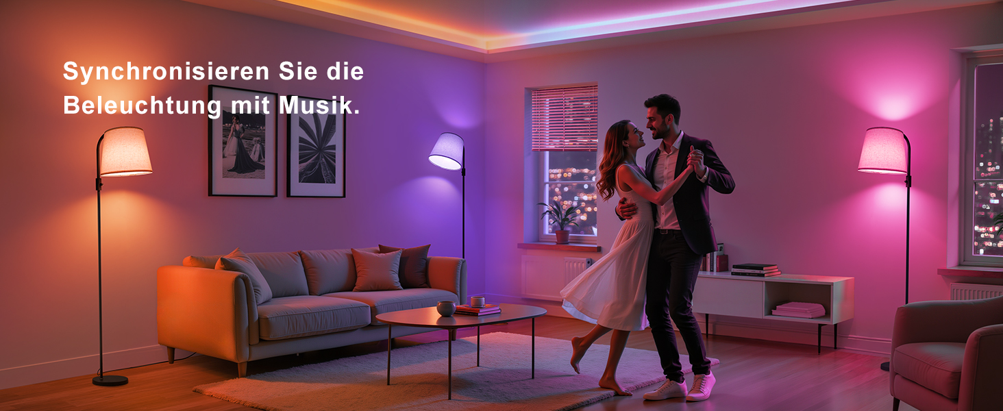 Світлодіодна торшер DUSKTEC RGB для вітальні, смарт-лампа з димером, керування через додаток, тепле та холодне біле світло, 10W, 1200LM, аркова лампа для читання, приліжкова лампа