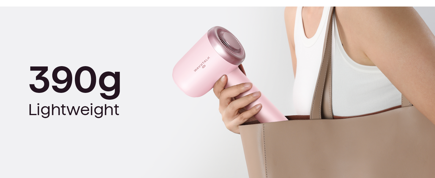 Високошвидкісний фен для волосся Wavytalk TURBLOW PRO з дифузором, 110 000 об/хв, з іонною функцією для зменшення пошкоджень та гладкості, Рожевий