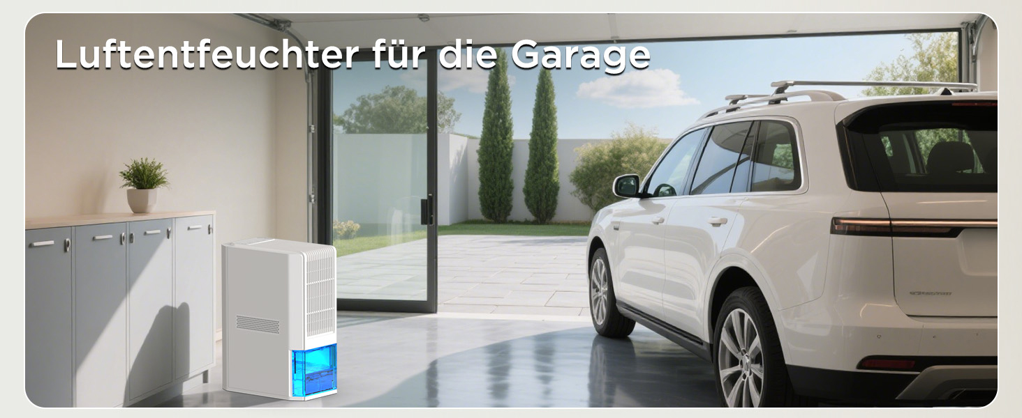 EasyAcc Електричний осушувач повітря 2000 мл, 1.3 л/день, для приміщень до 30 м², захист від цвілі та вологи, 270° циркуляція повітря, ефективне осушення при температурі нижче 15°C, для підвалу, ванної кімнати, шафи, кремово-білий