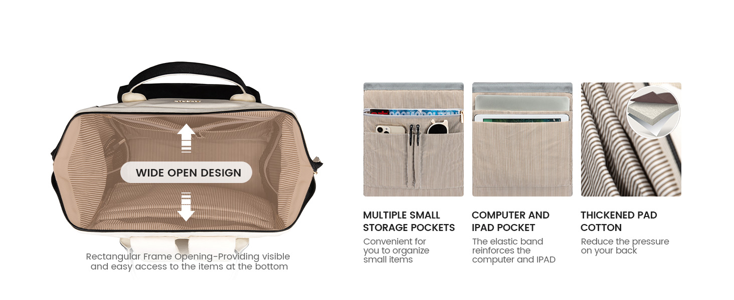 Сумка-рюкзак LOVEVOOK для жінок, для ноутбука, подорожей, роботи, школи, університету. Містка, водонепроникна, елегантна, бежева (15,6 дюймів)