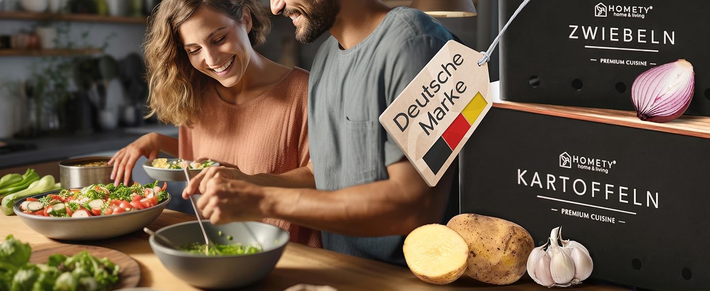 Набір контейнерів для зберігання картоплі, цибулі та часнику [3 шт] - Зберігає овочі свіжими довше (Чорний)