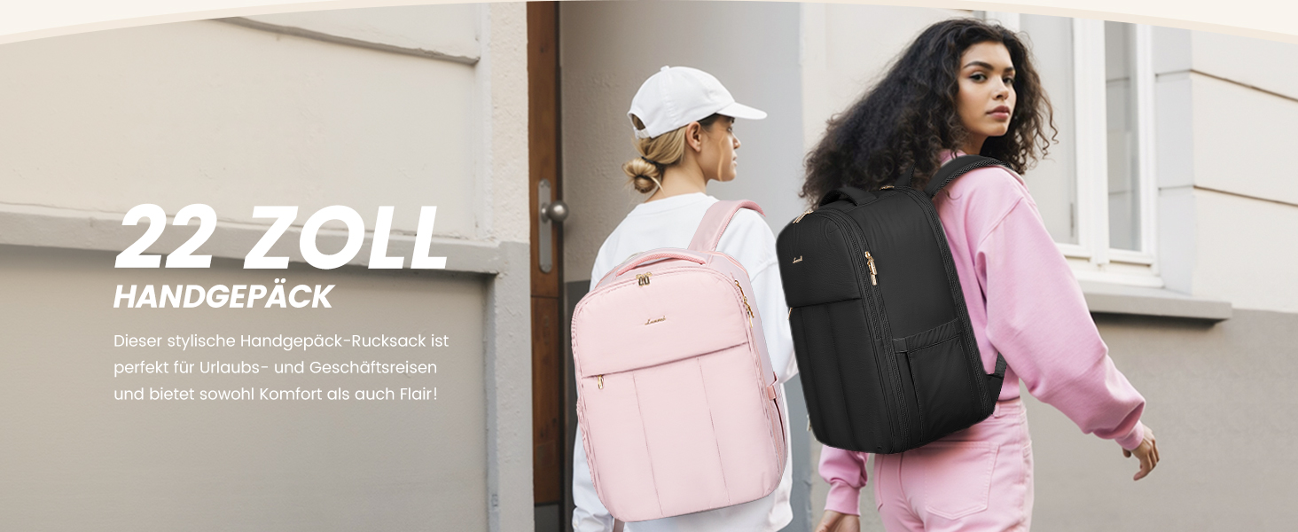 Чорний жіночий рюкзак LOVEVOOK 40L для подорожей з відділенням для ноутбука 17