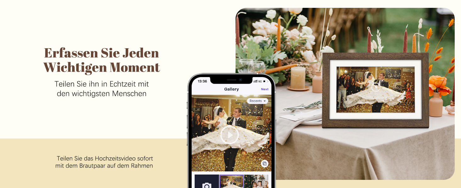 Цифровий фоторамка Eptusmey 10.1 дюймів з Wi-Fi, дерев'яний корпус з дуба, 32GB, HD IPS сенсорний екран 1280x800, відтворення фото/відео через Uhale APP, подарунок для чоловіків та жінок, колір A-Білий