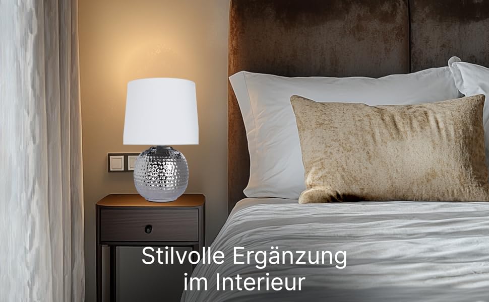 Лампа настільна ARTE LAMP LED з хромованою основою та абажуром з текстилю, біла – для вітальні та спальні