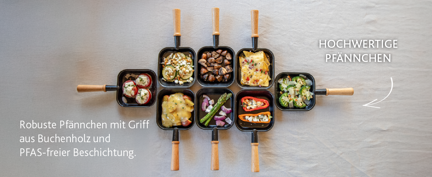 Рашетт BOSKA Raclette Gourmet Party на 8 осіб – гриль з керамічною поверхнею, ручки з бука, поворотна алюмінієва пластина, чорний колір