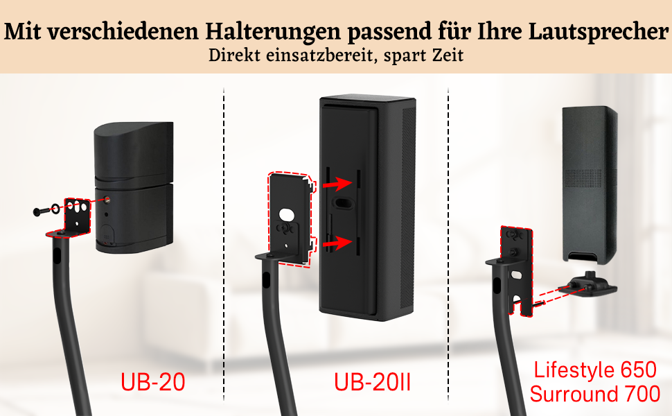 Стійка для акустичних систем Bose з кріпленням Slideconnect, сумісна з Bose Surround 700, OmniJewel, Lifestyle 650, CineMate GS II