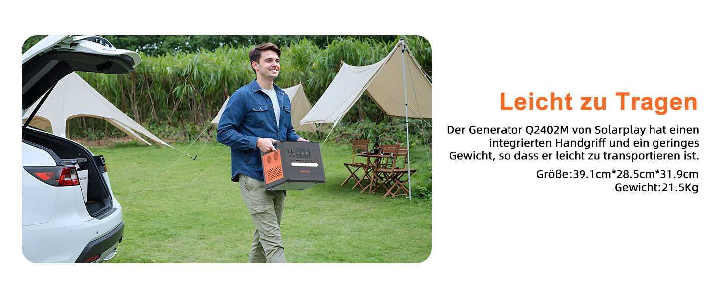 Портативна електростанція SolarPlay 2500W з сонячною панеллю 200W, LiFePO4 акумулятор 2304Wh, USB та AC порти, 12 виходів, для кемпінгу, RV, надзвичайних ситуацій