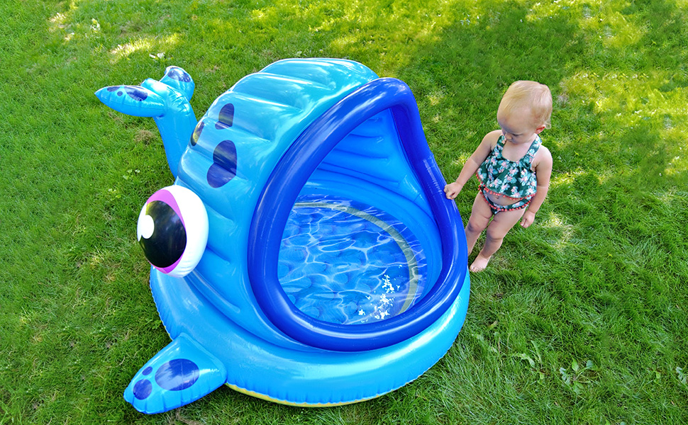 Надувний дитячий басейн JOYIN з сонцезахистом та дахом (1.42м x 1.37м x 0.71м) для літа, іграшка для веселощів