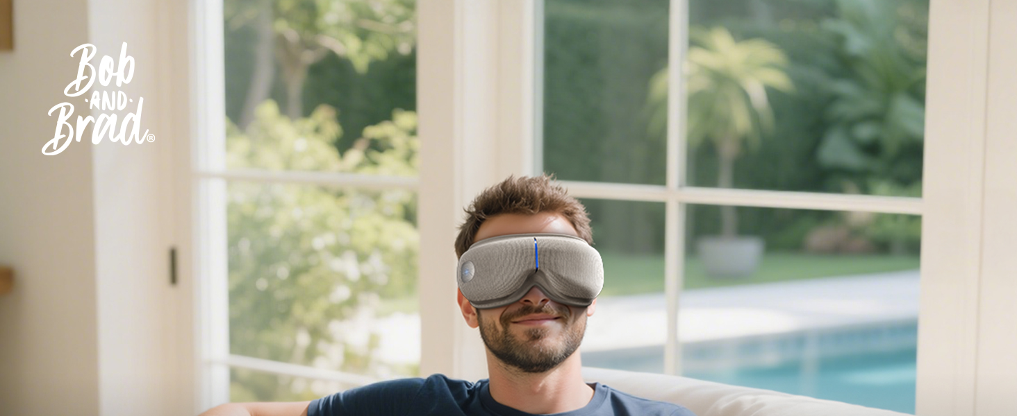 Масажер для очей BOB AND BRAD EyeOasis 3 Elite з підігрівом та охолодженням, маска для очей при мігрені, сухість очей, зняття стресу, покращення сну, сірий колір