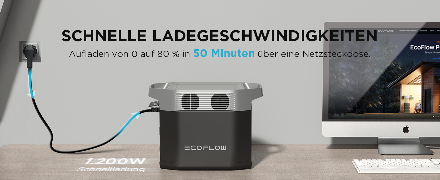 EcoFlow Delta 2 - портативна електростанція 1024Wh, сонячний генератор, LiFePO4 акумулятор, розширювана ємність до 3kWh, швидка зарядка, для кемпінгу та подорожей