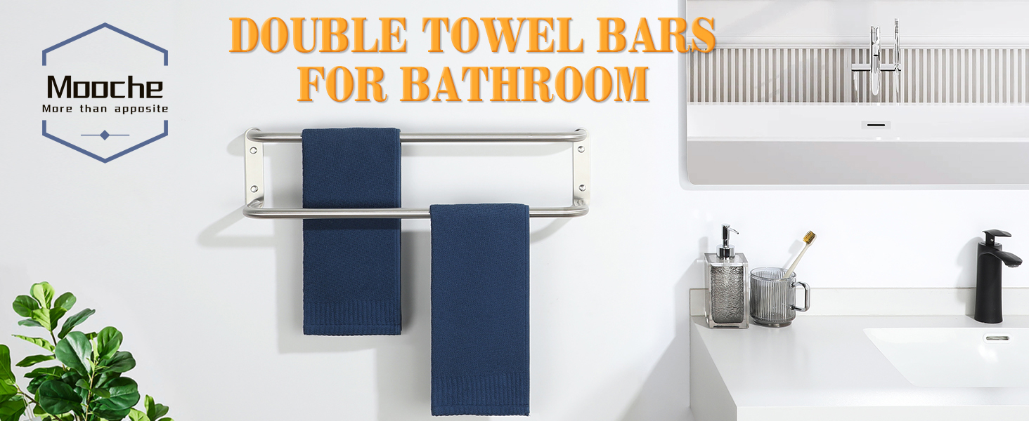 Тримач для рушників подвійний з нержавіючої сталі 304, 80 см, для ванної кімнати та кухні