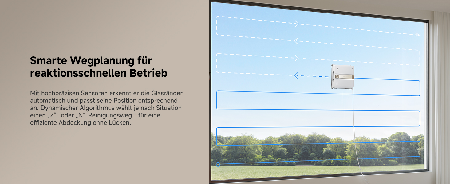 Робот для миття вікон MOVA N1, компактний, система подвійного розпилення, 8000 Па, безпечний, інтелектуальна навігація, повне покриття, все в одному