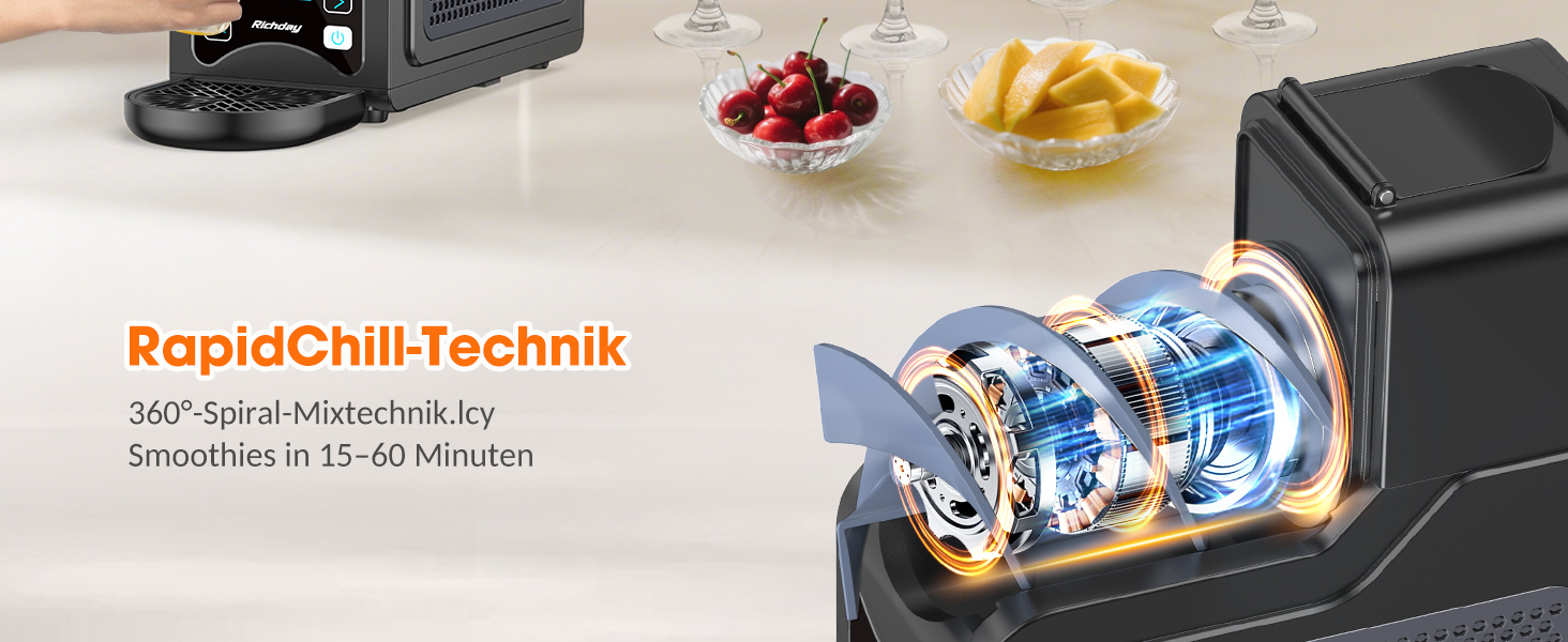 Машина для приготування сляш та коктейлів Richday SL-3025: 2л, 6 програм, LED дисплей, WhisperChill