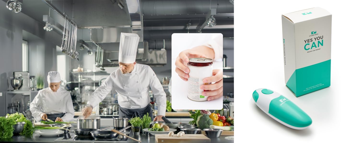 Електричний відкривач банок Kitchen Mama 2.0: автоматичний, бездротовий, з гладкою кромкою, безпечний для харчових продуктів