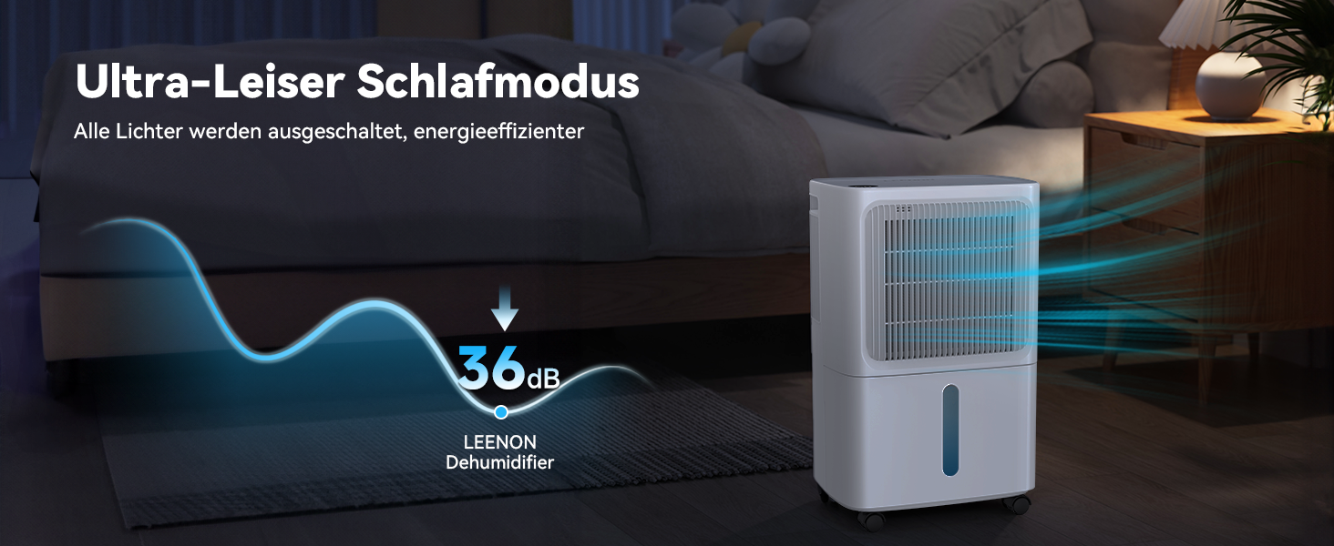 Електричний осушувач повітря Leenon 16L для підвалу, квартири, ванної кімнати. Тиха робота 36dB, режим сну, таймер 24H, сушка білизни, автоматичний перезапуск, 35м²