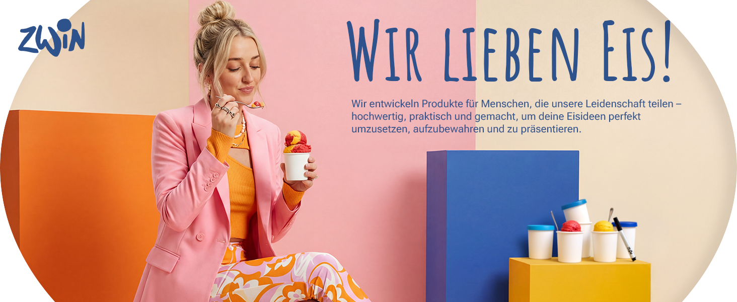 Zwin® Набір 6 міні-контейнерів для морозива з силіконовою кришкою, для зберігання морозива, дитячого харчування та приготування їжі, без BPA
