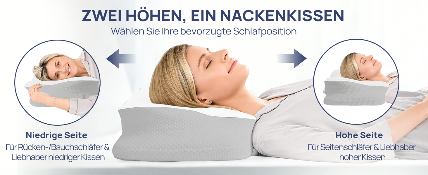 Ергономічна подушка для шиї MULISOFT з ефектом пам'яті (Memory Foam), форма-метелик, біла, розмір M