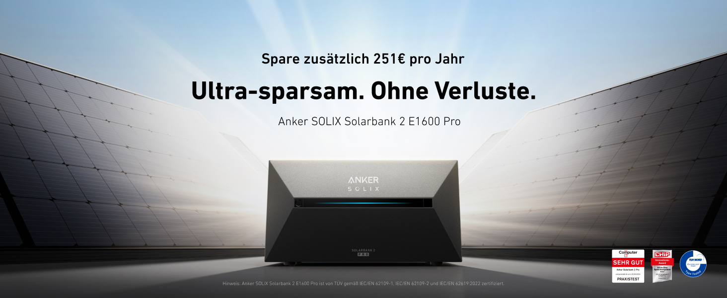Anker Solix: сонячна електростанція для балкона (1780W, 3200Wh) з акумулятором Solarbank 2 E1600 Pro (1600Wh) та розширенням BP1600 (1600Wh), 4 панелі RS40T (445W), підставки, 4 MPPT, 1000W AC, Plug&Play