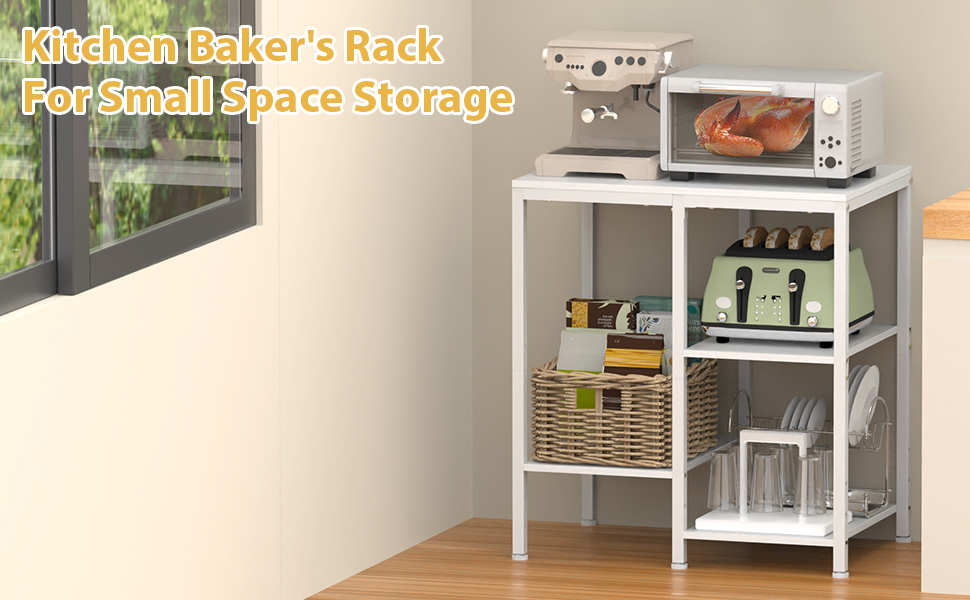 Металева кухонна вітрина-органайзер на 4 яруси, регульована, для кавової станції, чорна