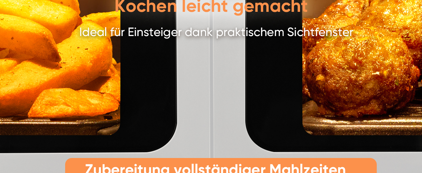 Фритюрниця без олії COSORI з 2 камерами, 8.5 л, чорно-біла, з рецептами та нержавіючою сталлю