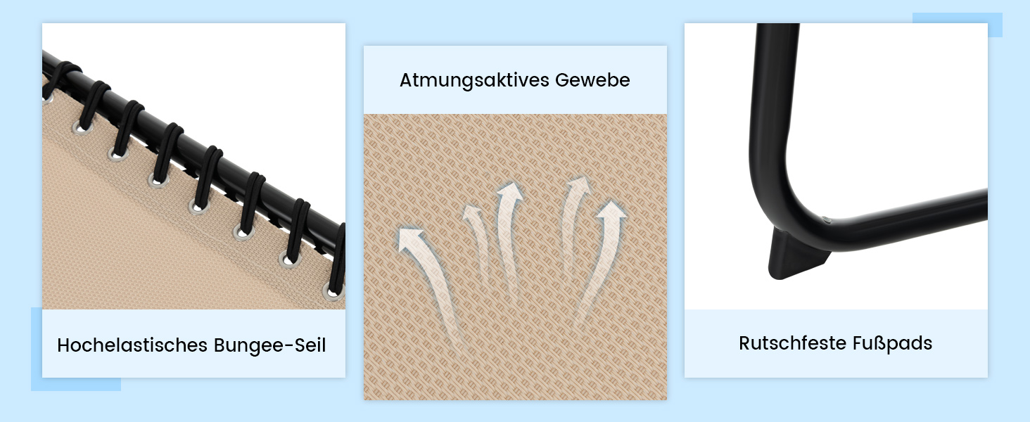 Шезлонг для саду Costway з підголівником та кишенею, висока посадка, регульована спинка, вантажопідйомність до 150 кг, сірий (188 x 59 x 41 см)