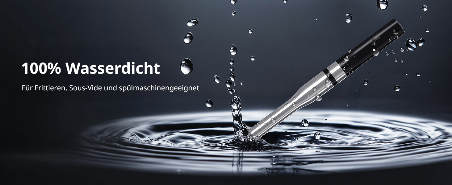 Бездротовий термометр для м'яса AIRMSEN з акумулятором 1000mAh, Bluetooth, LCD-дисплей, дальність 150м, керування через додаток, для приготування на грилі та барбекю, чорний