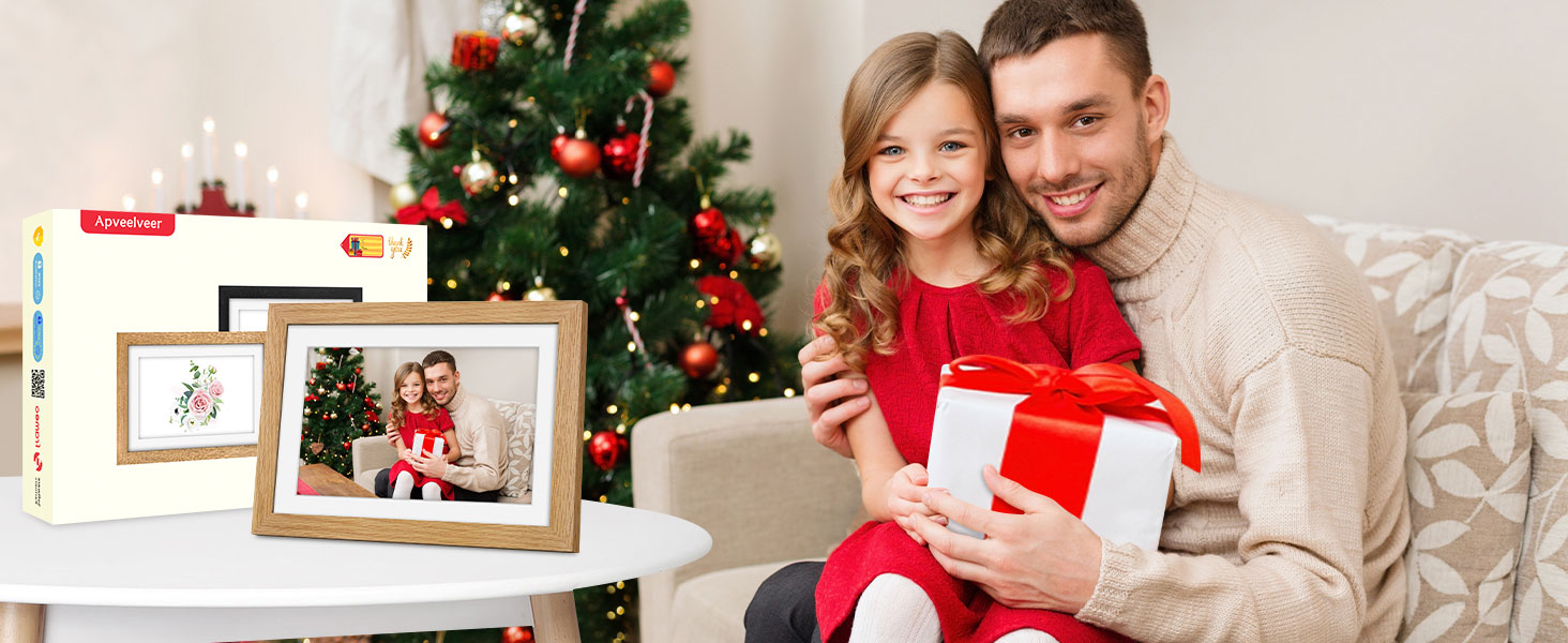 Цифровий фоторамка з дерева, Wi-Fi, 32GB, 10.1