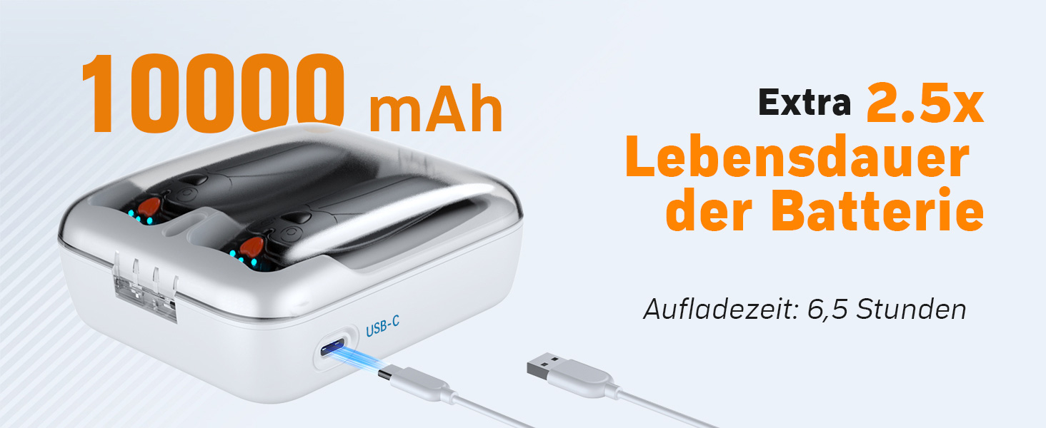Електричні грілки для рук Zgrmbo 2 шт. з зарядним кейсом 10000 mAh (до 90 годин роботи), багаторазові, чорні