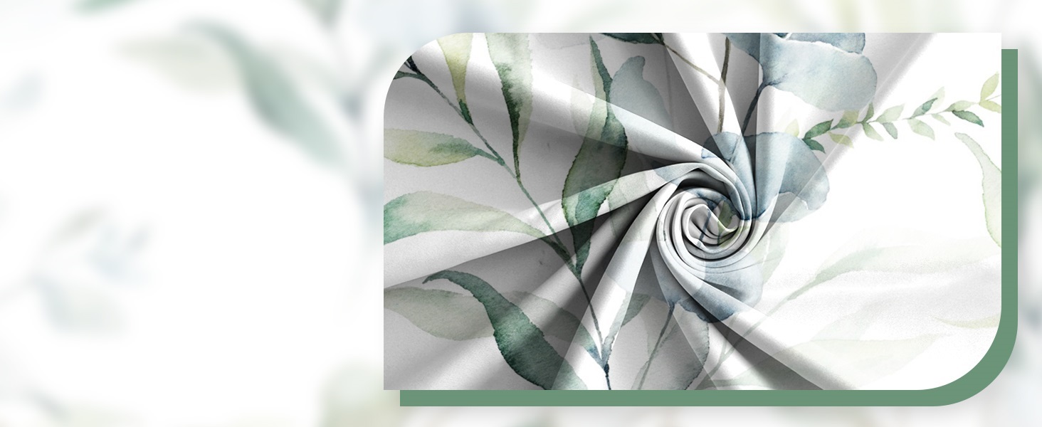 Шторка для душу 180x220 см, антигрибкова, з тропічним дизайном (зелені пальмові листя, евкаліпт, гриби), водонепроникна, з поліестеру, придатна для прання, для ванної кімнати, з 12 гачками