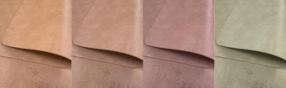 Набори підставки під тарілки Amber&Bee Lederoptik, 6 шт., миючіся, колір каштанове дерево