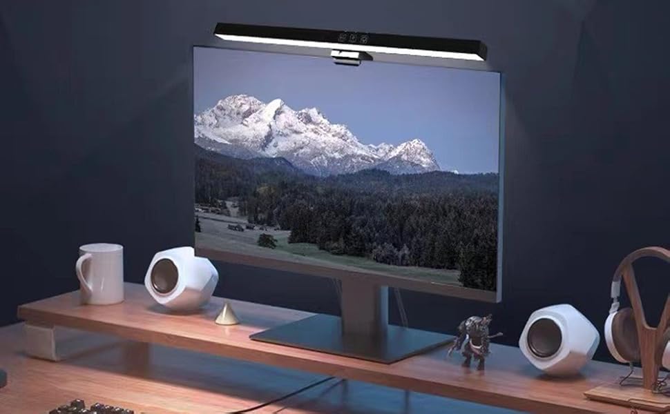 LED-лампа для монітора Meichoon з вигнутим екраном, 3 режими, регулювання яскравості, сенсорне керування, захист очей, LE13 A