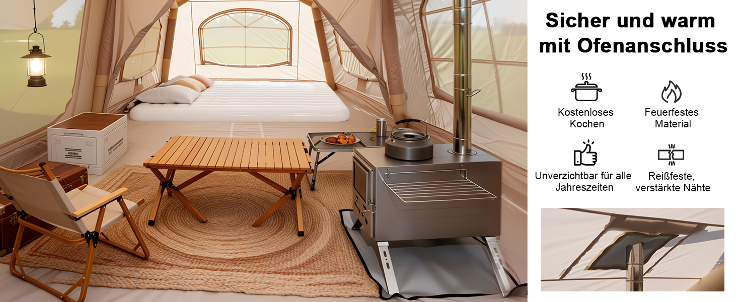 Надувний намет для кемпінгу Oxford 10 осіб - Водонепроникний, Air Glamping намет для відпочинку на природі