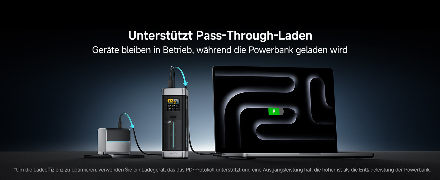 Power Bank CUKTECH 20: 25000mAh, 140W, PD3.1, 3 порти, Digital Display, USB-C для MacBook, Xiaomi, Galaxy, iPhone