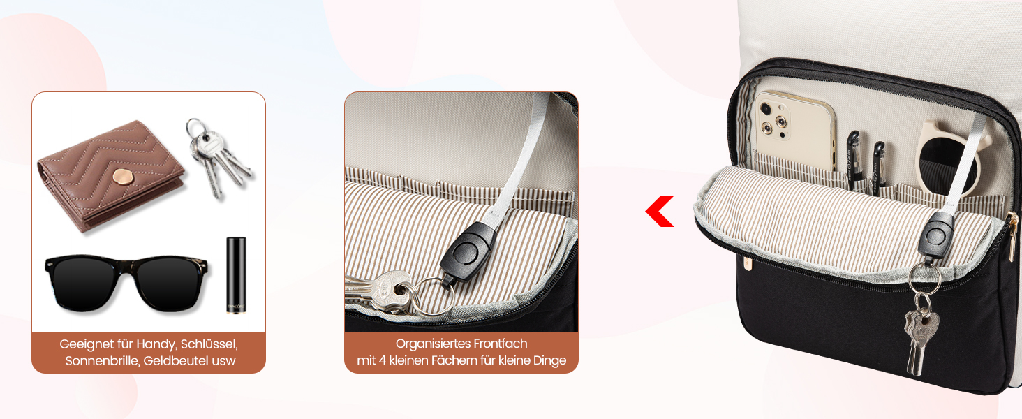 LOVEVOOK Рюкзак для жінок, рюкзак для ноутбука 15.6 дюймів, водонепроникний, для роботи, навчання, подорожей, стильний, бежевий & кавовий колір