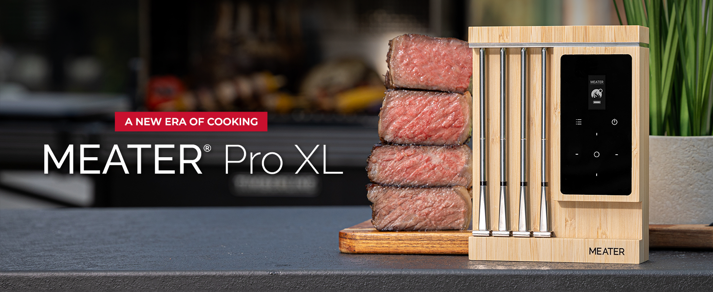 MEATER Pro XL – Розумний термометр для м'яса з Wi-Fi та 4 датчиками | BBQ, духовка, гриль, smoker, фритюрниця