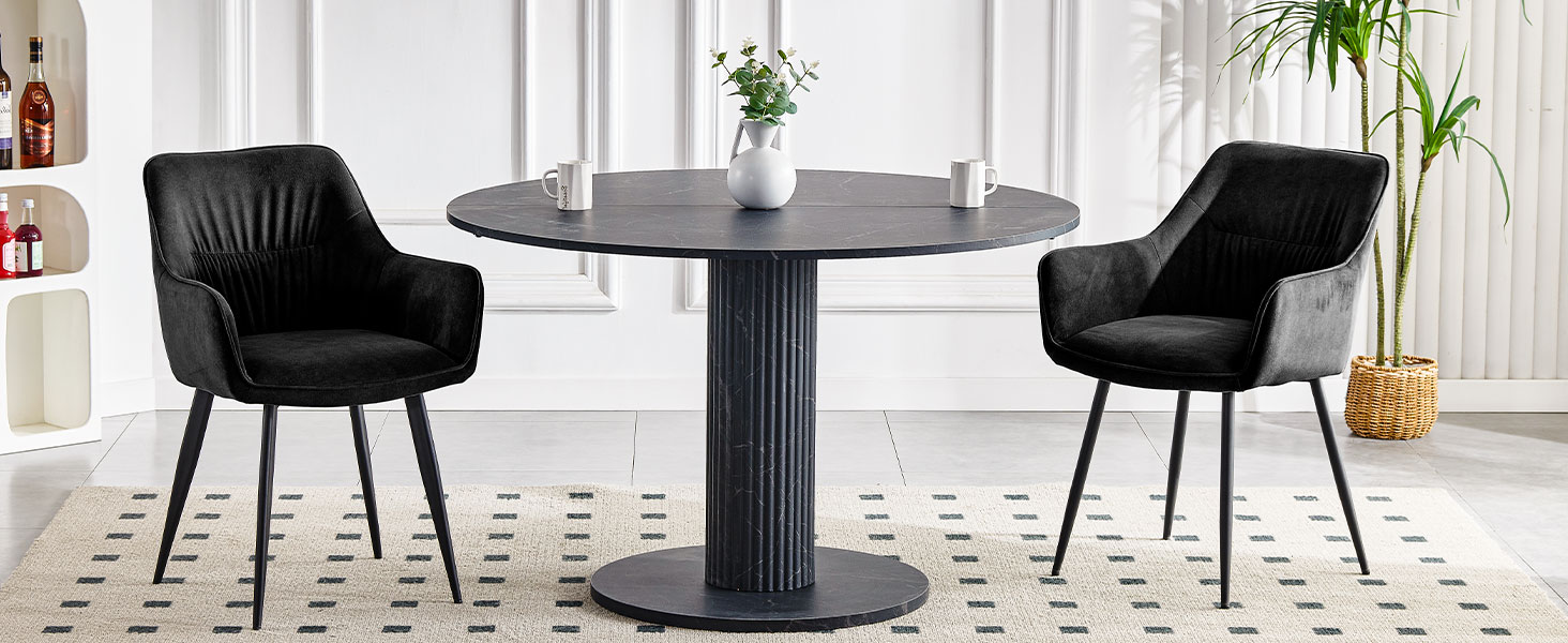 Набір обідніх крісел 6 шт. поворотні, з підлокітниками, 360°, сучасний м'який стілець з велюру, для вітальні, кухні, робочого кабінету, спальні (4, Бежевий)