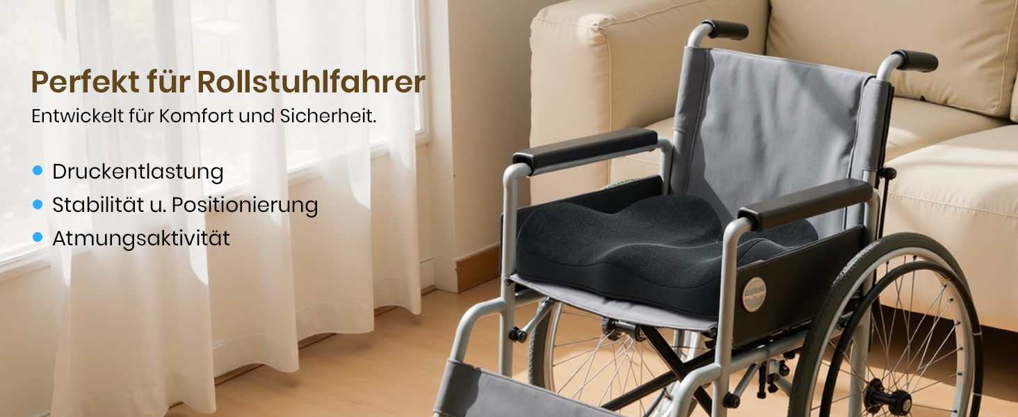 Ортопедична подушка для сидіння Benazcap для геморою, куприкового болю, ішіасу та вагітності. Зменшує біль, підходить для офісного крісла, авто та інвалідного візка. Чорний колір.