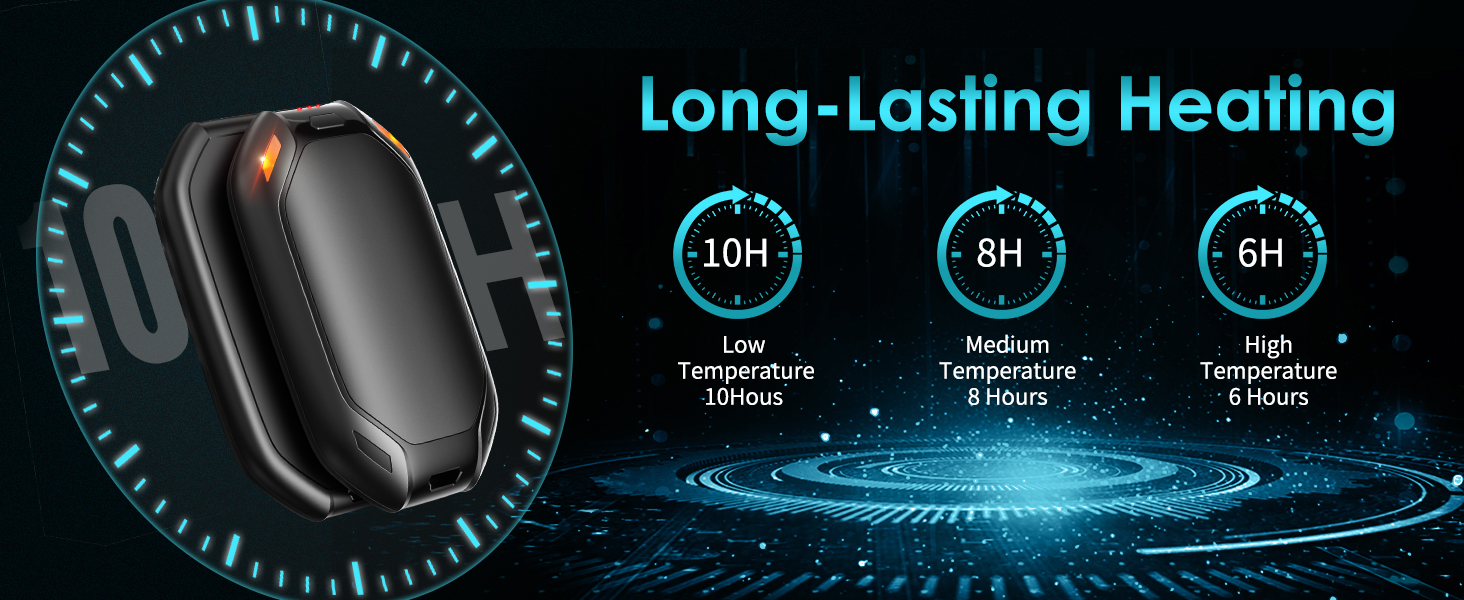 Електричний нагрівач для рук, 2 шт. Перезаряджуваний магнітний кишеньковий нагрівач, ультралегкий та тонкий з великою ємністю 6000 mAh, 3 режими нагріву для чоловіків та жінок, для активного відпочинку, гольфу, кемпінгу, чорний 1