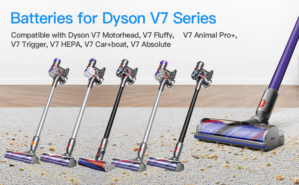 Змінна батарея 6000 мАг для пилососа Dyson V7 SV11 Animal/Motorhead/Trigger/Fluffy/Mattres.