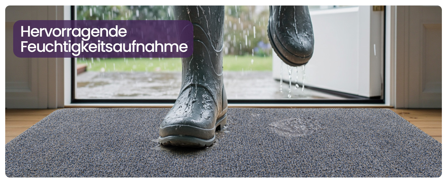 Килимок для дому DEXI 80 x 120 см, антиковзаючий, для прибирання бруду, миється в пральній машині, поглинаючий, для собак, вхідний килимок, для порогу та коридору (60 x 180 см, сіро-блакитний)