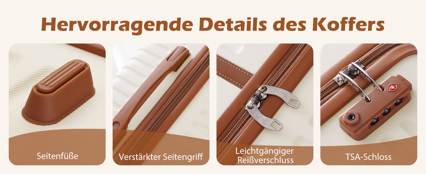 Набір валіз COOLIFE 5 в 1: велика валіза на коліщатках, рюкзак та аксесуари (темно-зелений/коричневий)