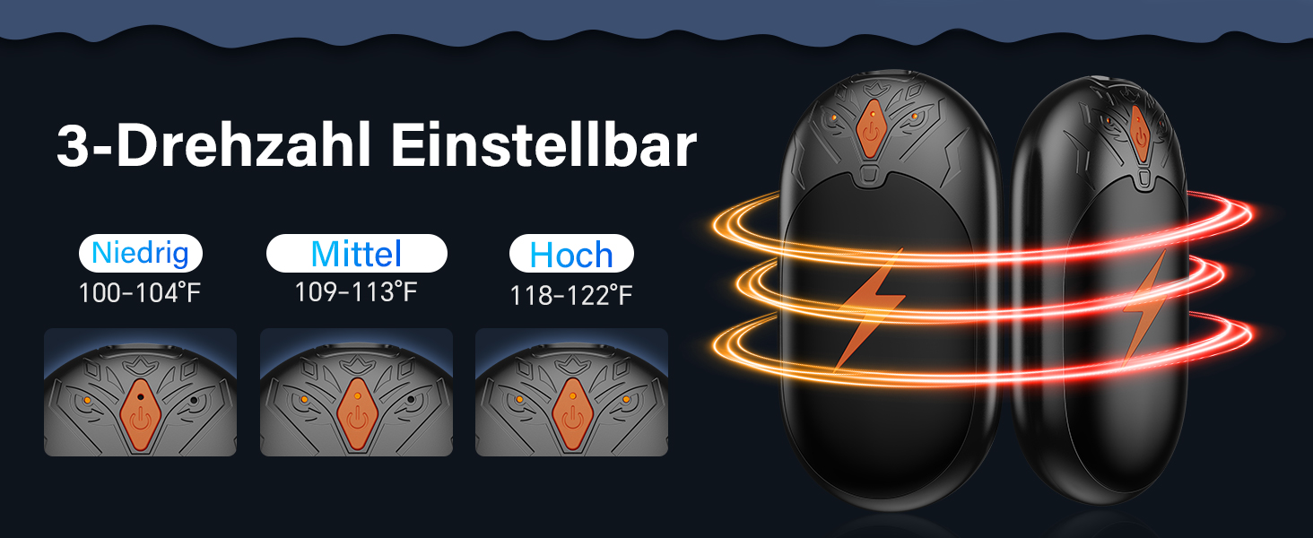 Електричні грілки для рук 2 шт. - ультралегкі, багаторазові, з USB-зарядкою, 3 режими нагріву, до 24 годин роботи, для активного відпочинку взимку (чорні, магнітні)