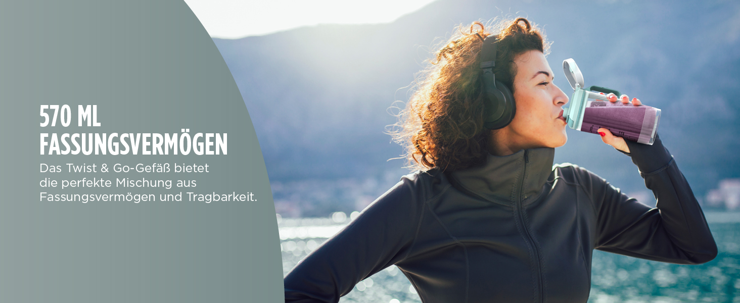 Портативний блендер Ninja Blast Max: 570 мл, акумулятор, 3 функції, для смузі та протеїнових коктейлів (BC251EULD)