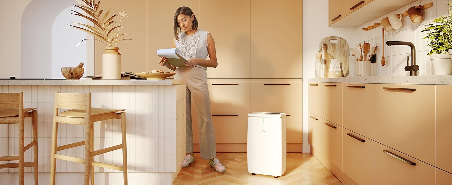 SUNTEC DryFix 20 Lumio: Електричний осушувач повітря для приміщень до 63 м² – 20 л/добу, 3-в-1 (осушувач, очищувач повітря, сушарка для білизни)