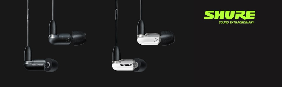 Навушники-вкладиші Shure AONIC 3, звукоізоляція, знімний кабель, 3,5 мм, з мікрофоном, чорний