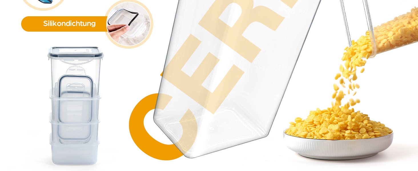 Набір контейнерів для зберігання продуктів YASHE 24 шт. з кришкою, герметичні, BPA-free, для сухої їжі, мюслі, борошна та цукру