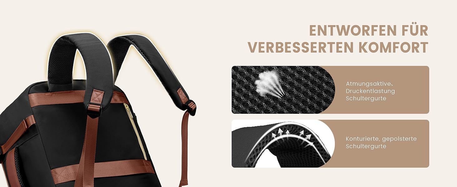 LOVEVOOK Рюкзак ручної поклажі, 40L, для подорожей та бізнесу, водонепроникний, 17.3 дюйми, для жінок, зелено-бежевий (40x20x25 см)