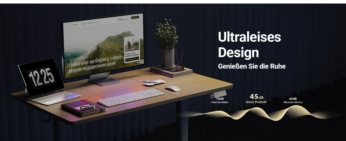 Регульований стіл Claiks 120x60 см: електричний, з пам'яттю, з гачками | Стіл для стоячи/сидячи